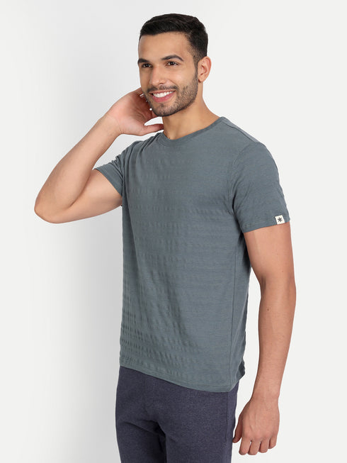 Men's Crew Neck STRUCTURED Tee Steel Grey